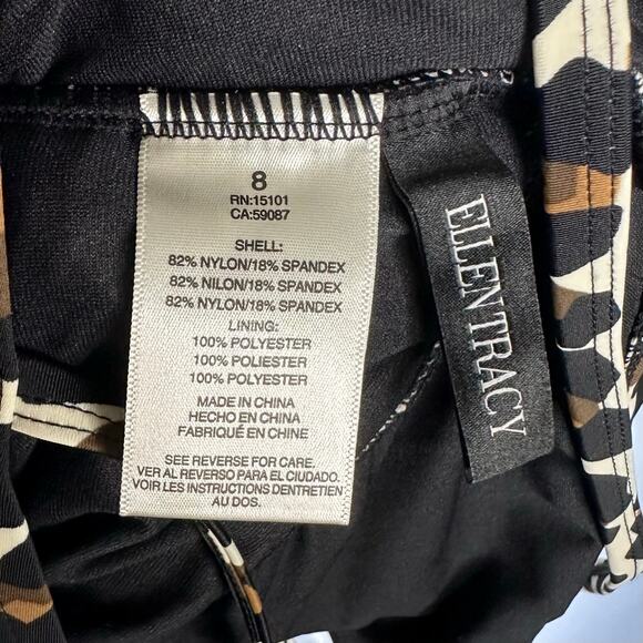 NWT Ellen Tracy Animal Print Halter One-Piece Swimsuit w/ Keyhole – Size 8 - Picture 7 of 8